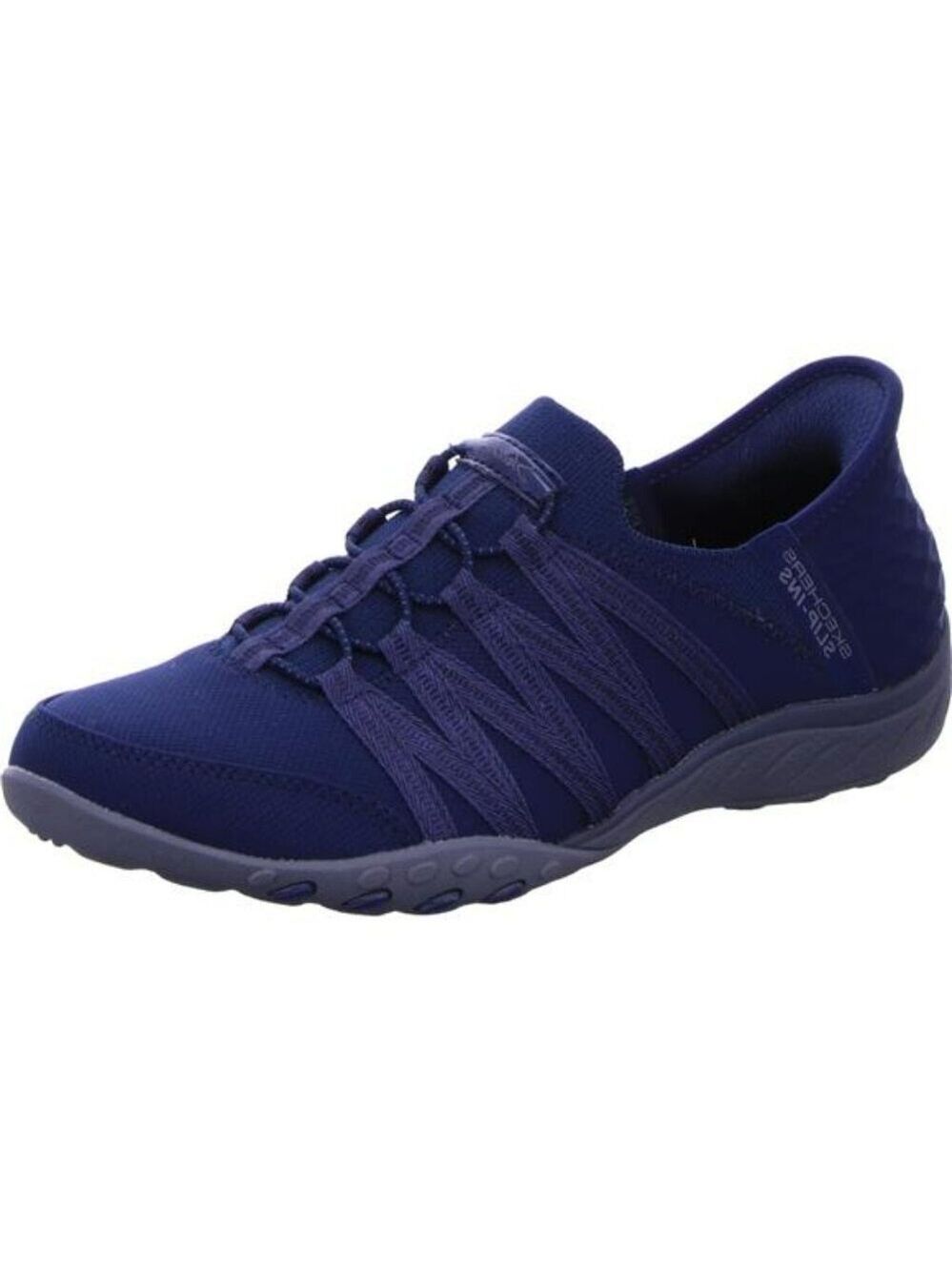 Womens Slip On Sneakers Bungee Lace Memory Foam Knit Comfort Walking Shoes